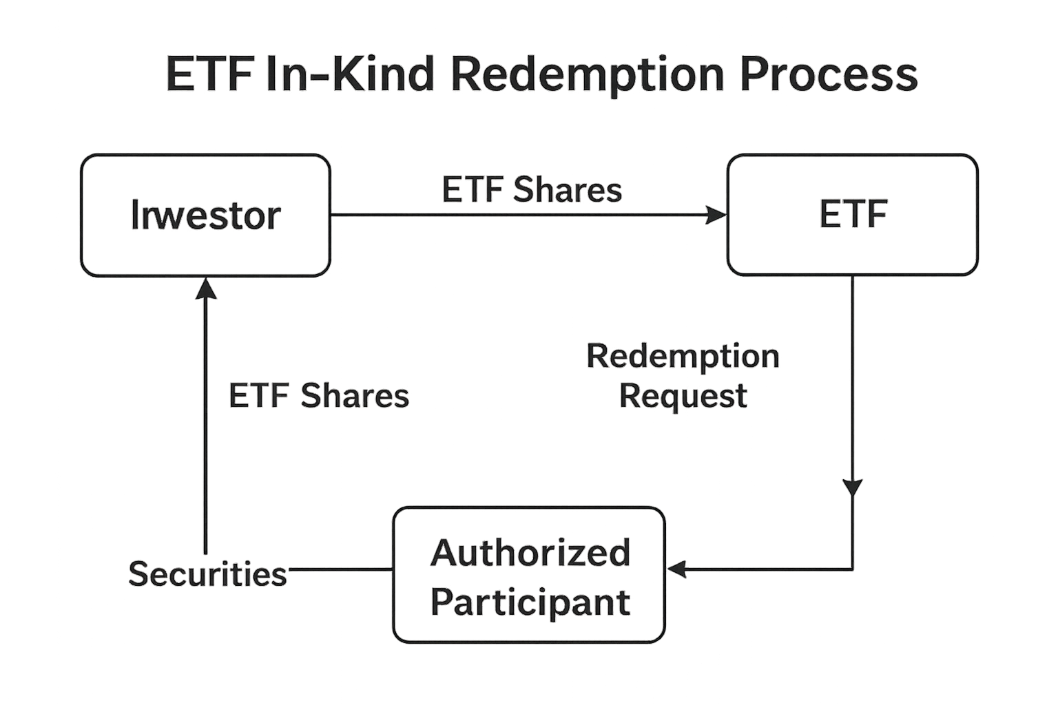 ETF in-kind redemption process diagram