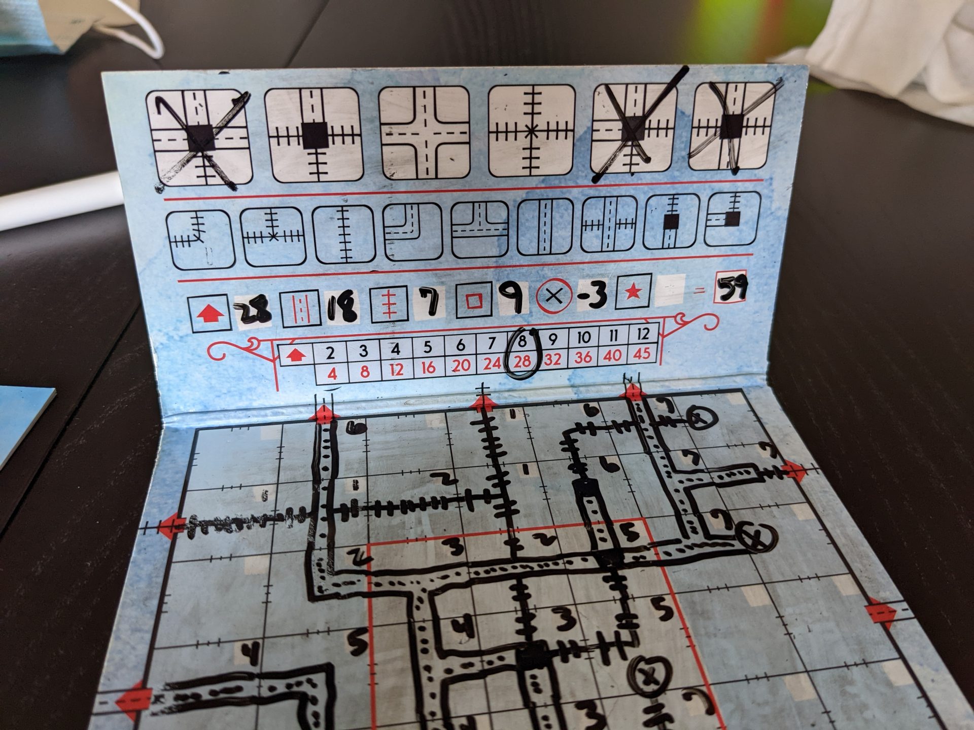 Railroad Ink roll-write board game artwork