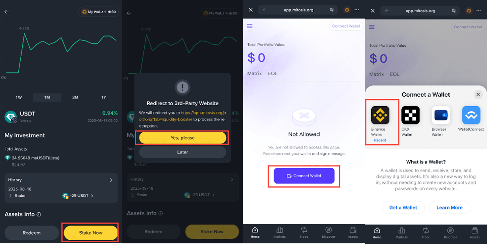Binance Mitosis Booster in-app guide
