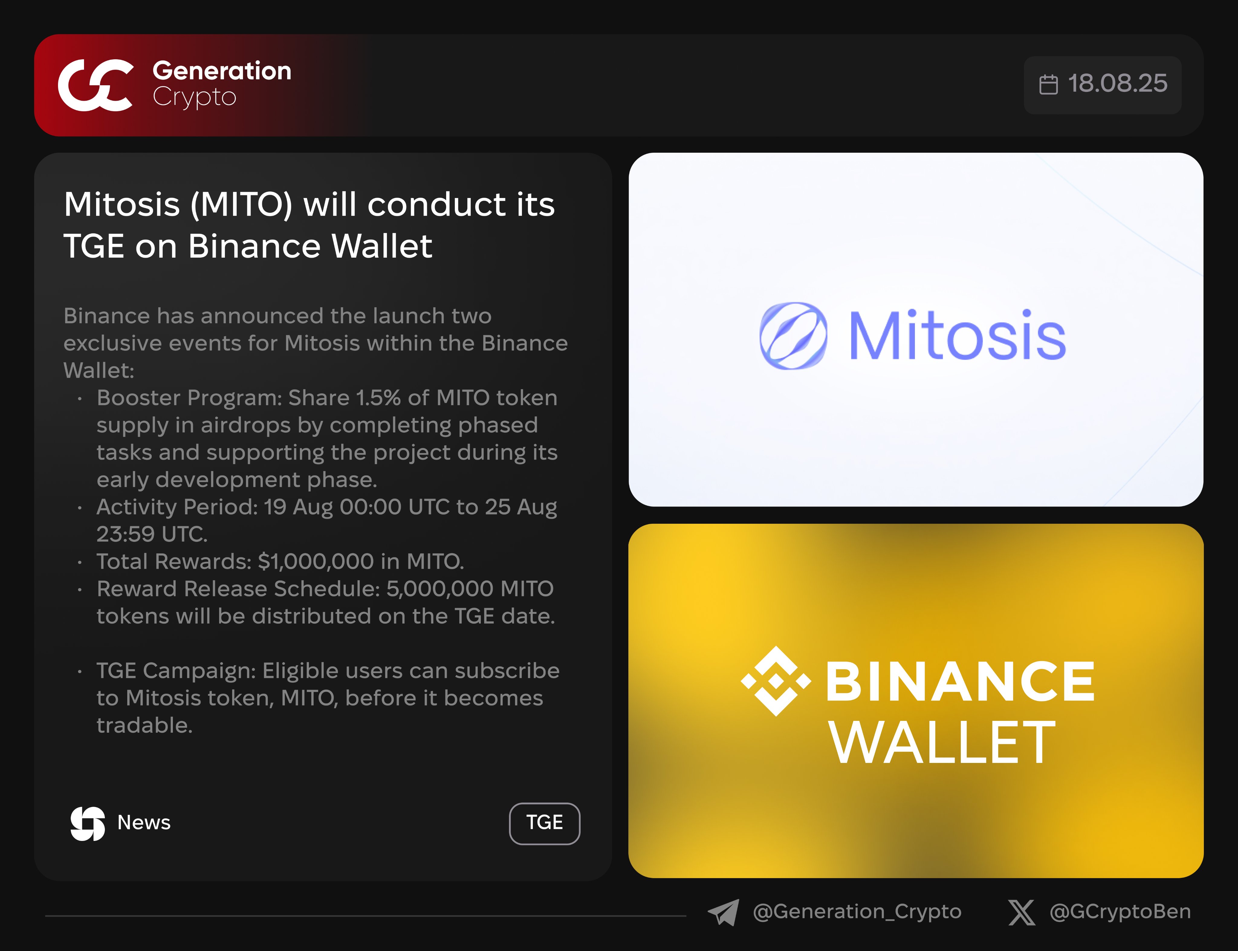 MITO token TGE Binance Wallet
