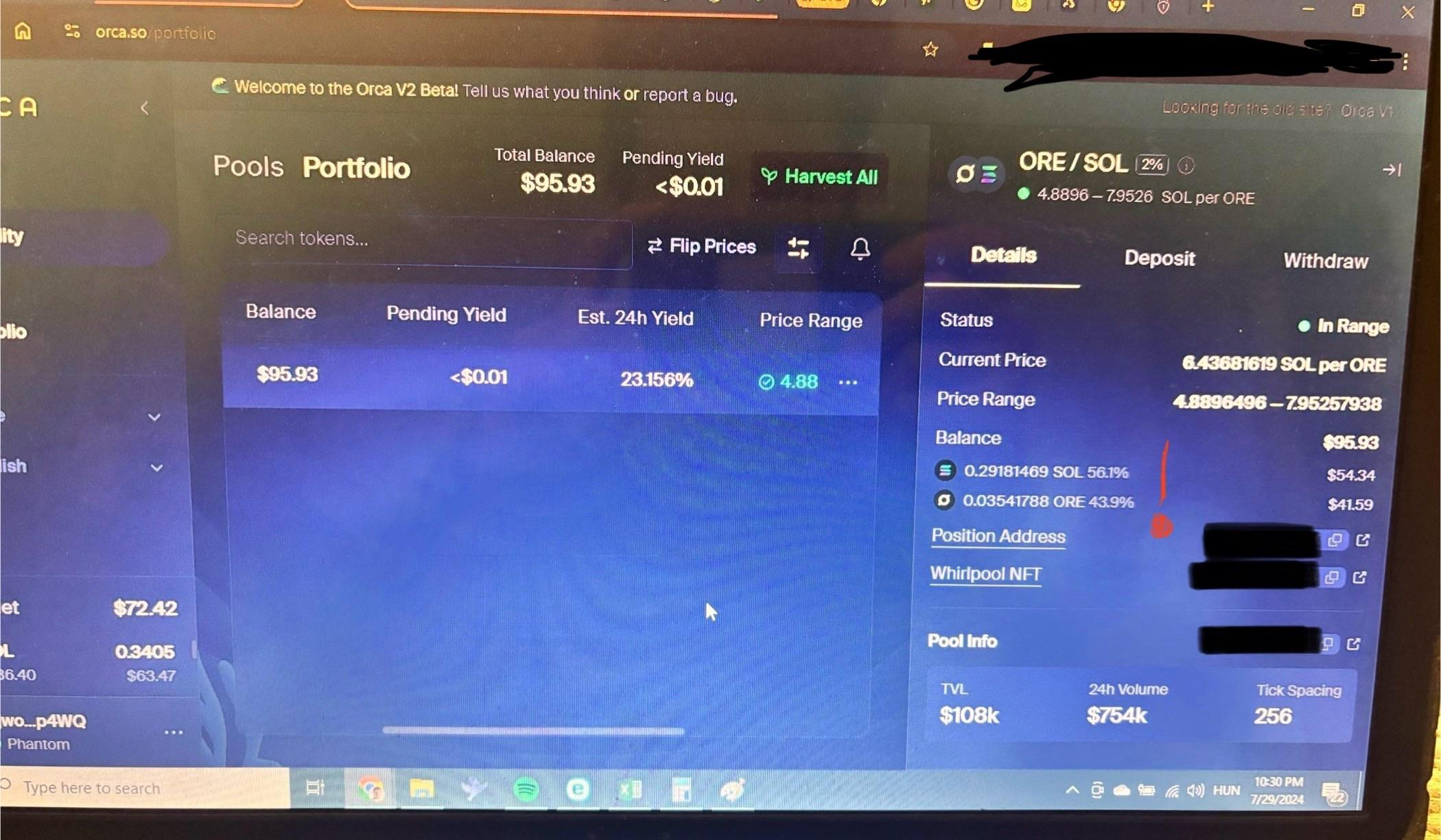 Nosana NOS USDC Orca pool