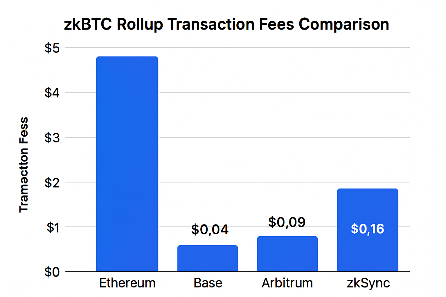 zkBTC rollup transaction fees comparison