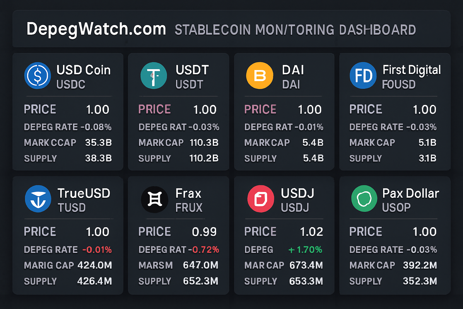 DepegWatch.com stablecoin monitoring dashboard