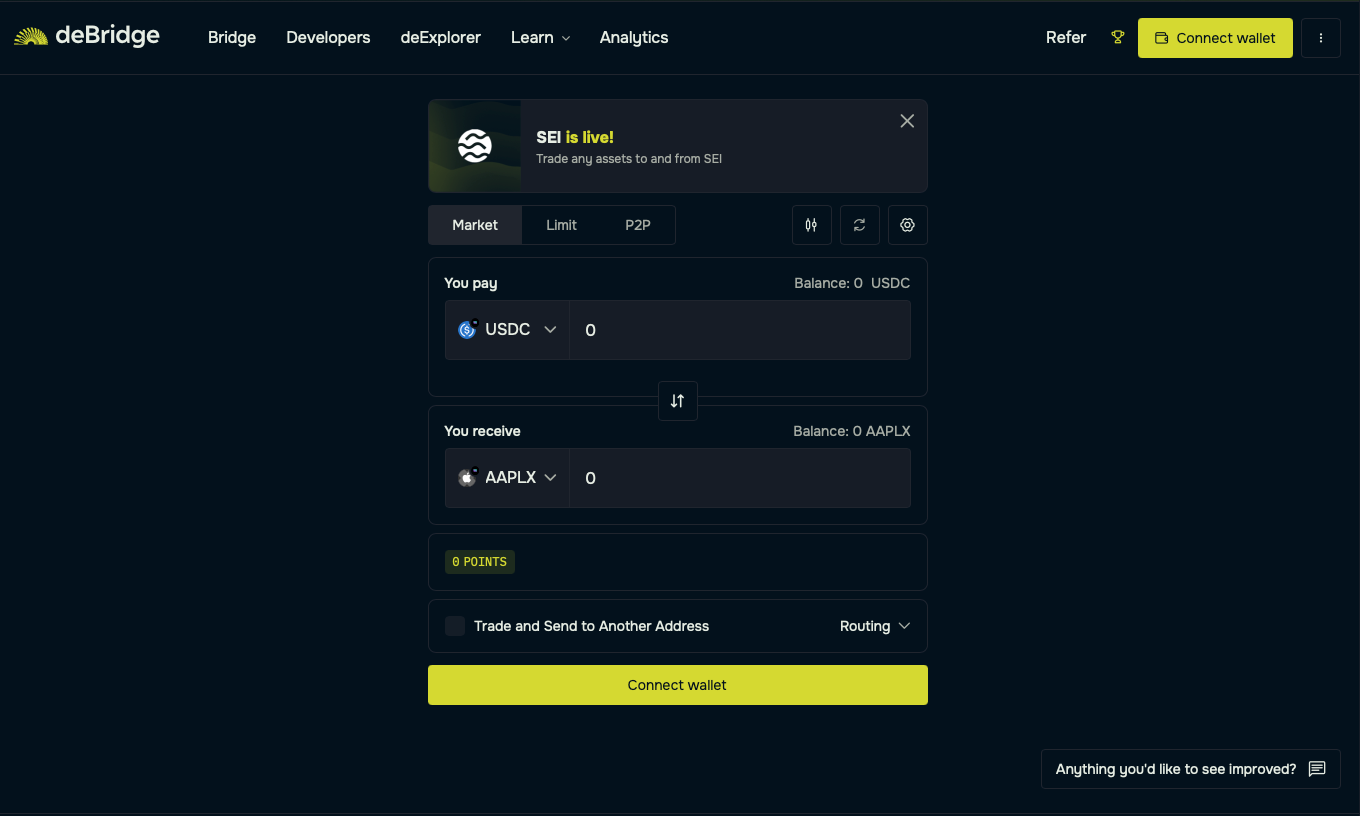 Solana tokenized stocks trading interface