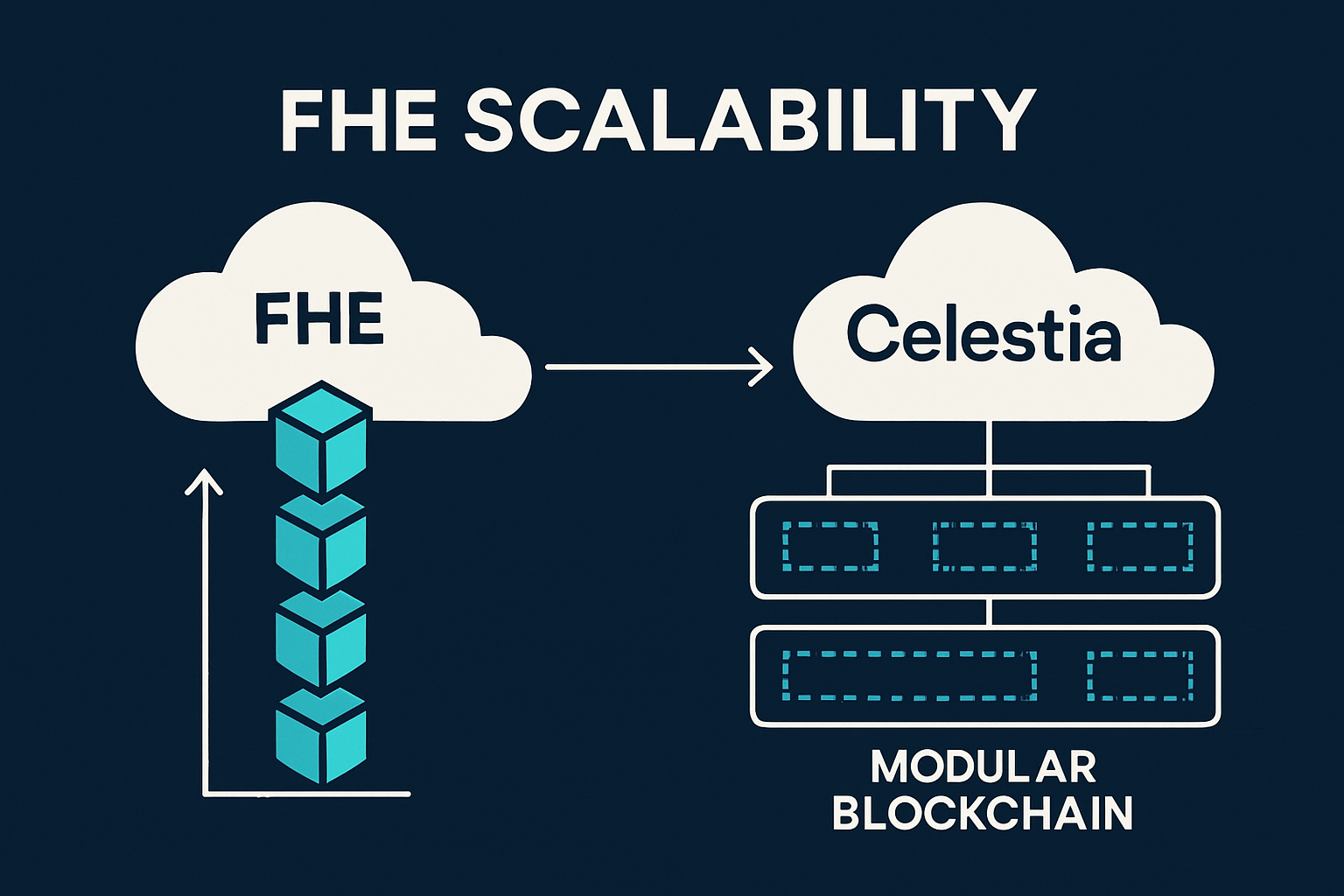 FHE scalability Celestia modular blockchain