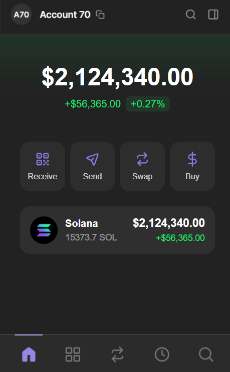 Phantom Wallet Solana app screenshot