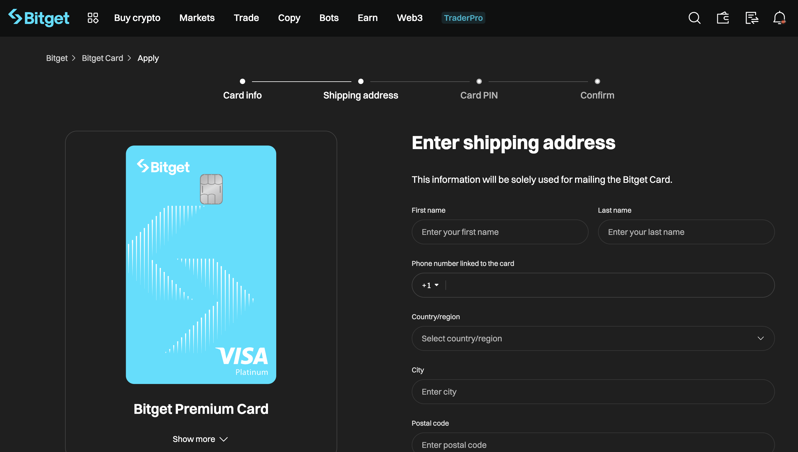 Bitget Wallet Virtual Card crypto card