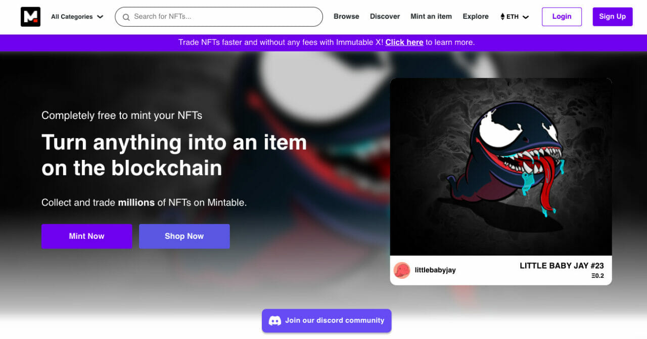 Mintable NFT DAO governance badge marketplace