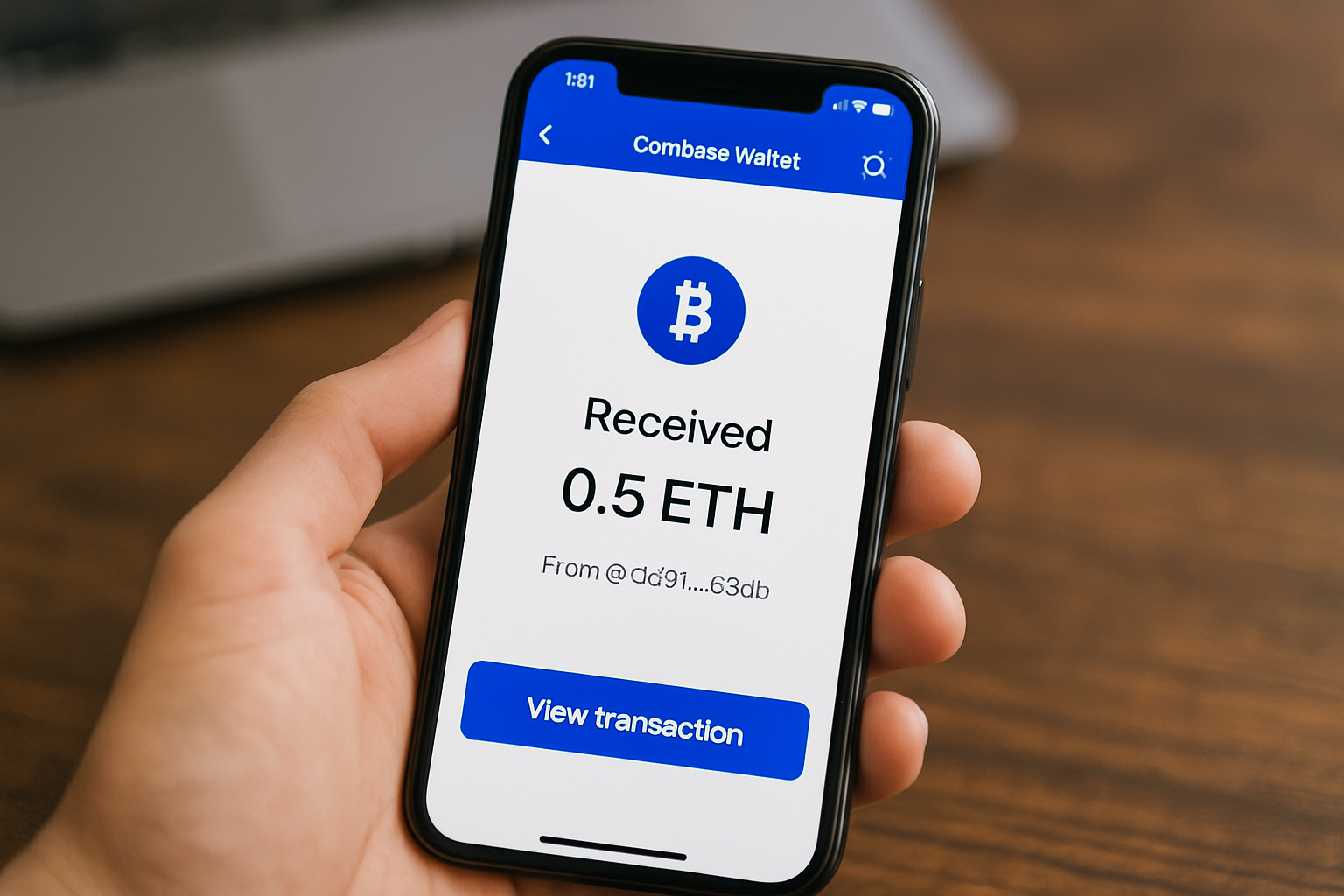 Receiving crypto in Coinbase Wallet app
