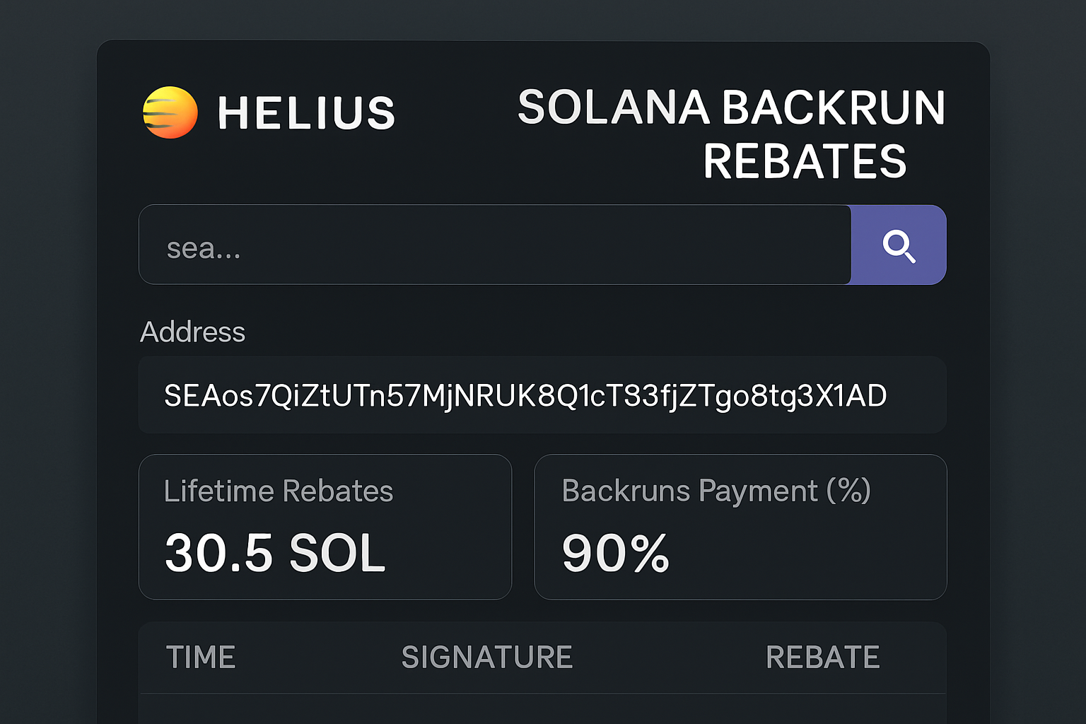 Helius Solana backrun rebates interface