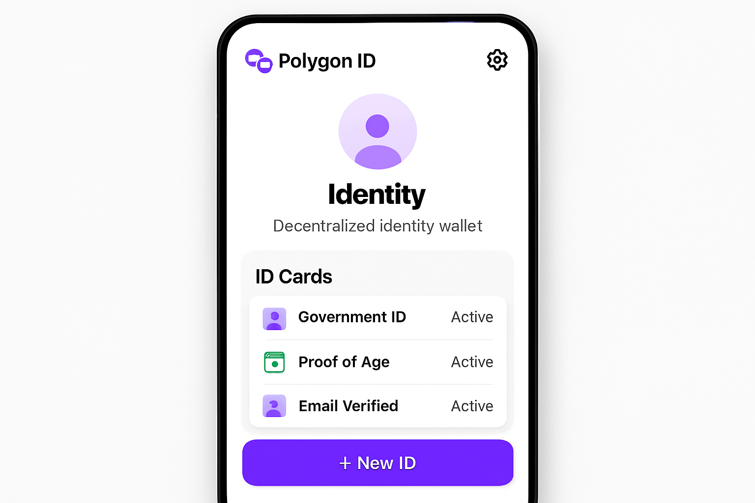 Polygon ID decentralized identity wallet interface