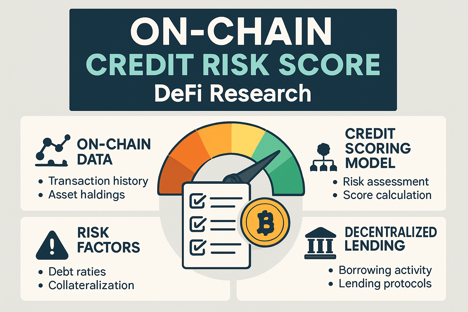 On-Chain Credit Risk Score DeFi research infographic