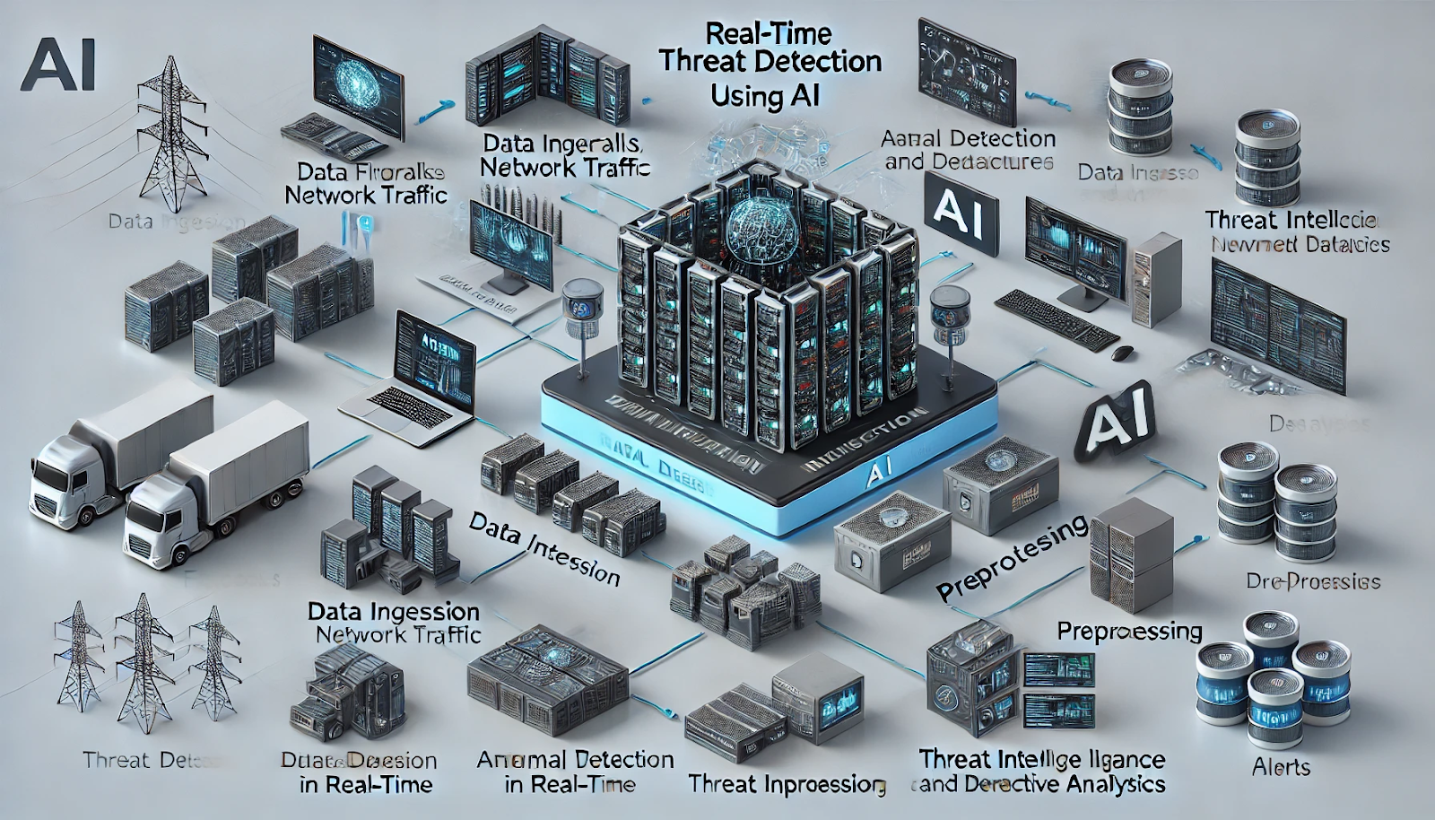 AI threat detection in decentralized wireless networks