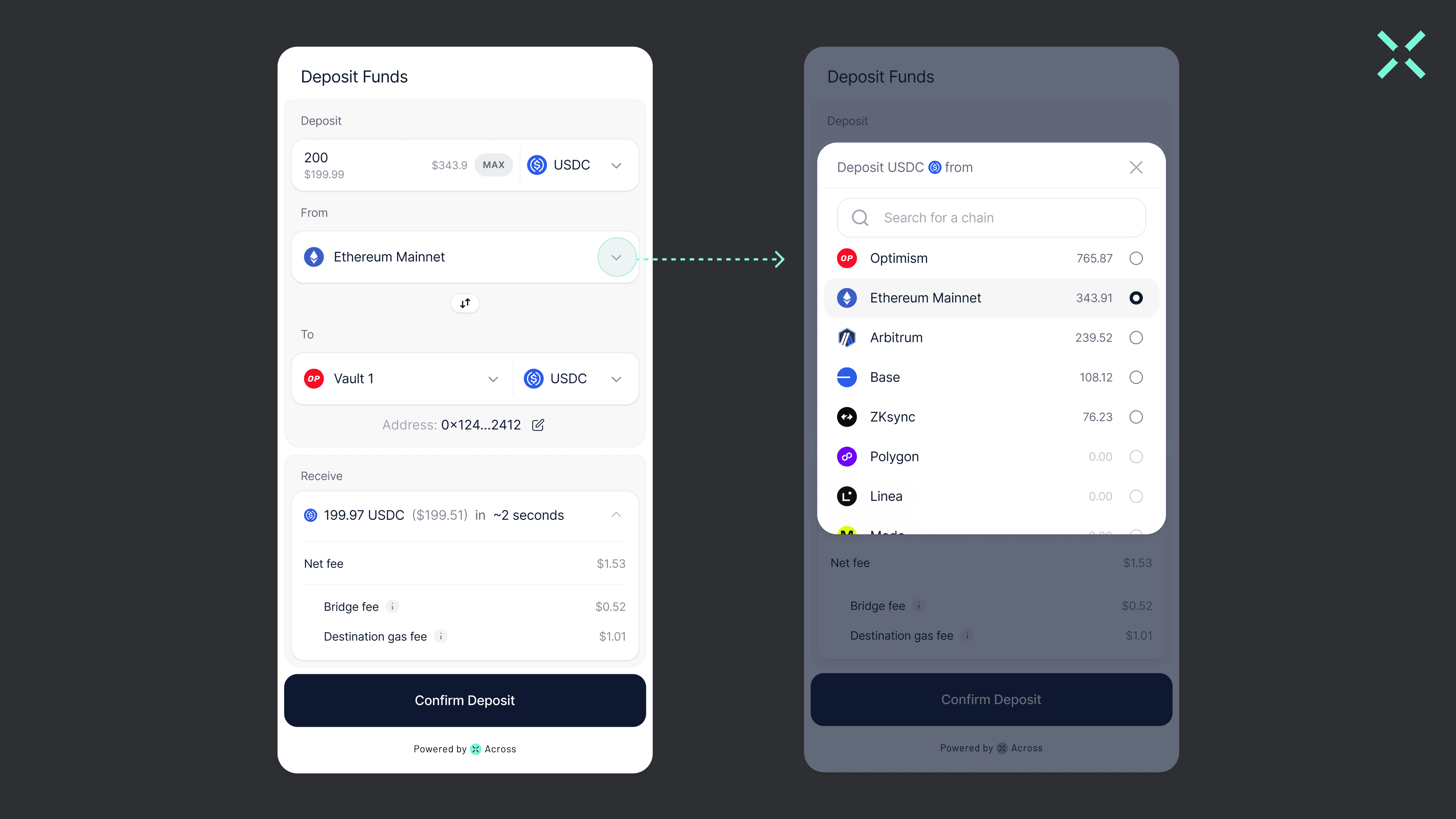 Base dApp usage interface