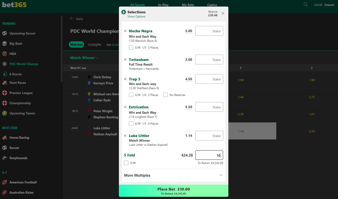 Dota 2 accumulator bet slip example