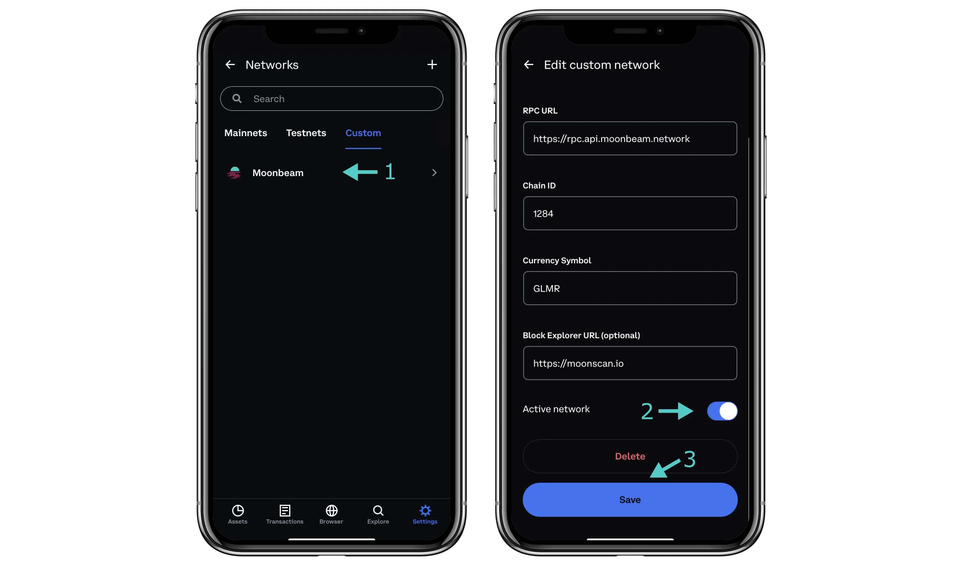 Coinbase Wallet Base network interface