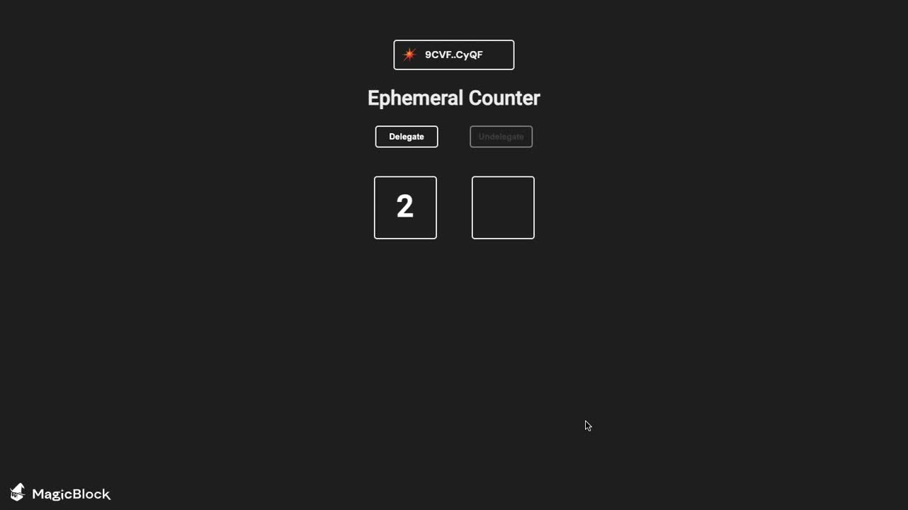 Solana Ephemeral Rollup configuration dashboard