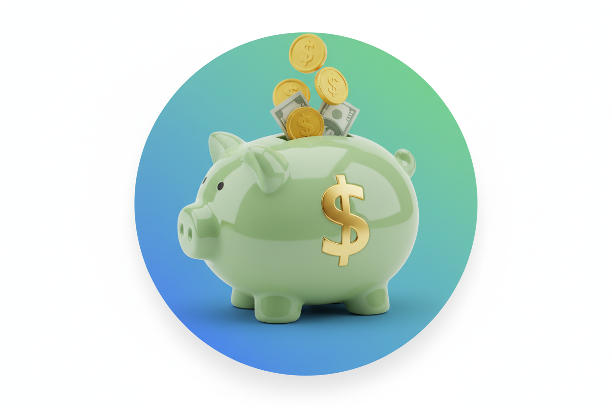 dollar savings piggy bank icon