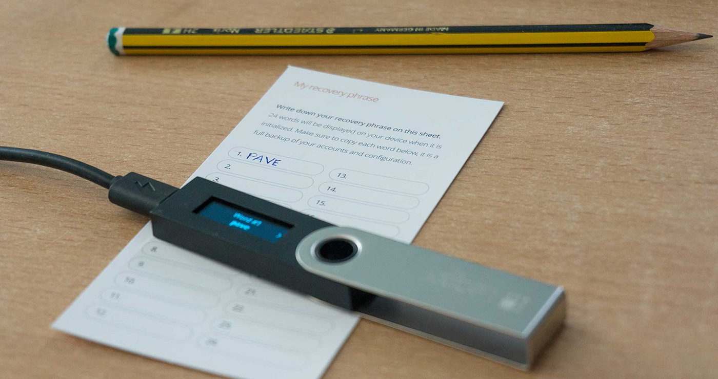hardware wallet storing recovery phrase securely