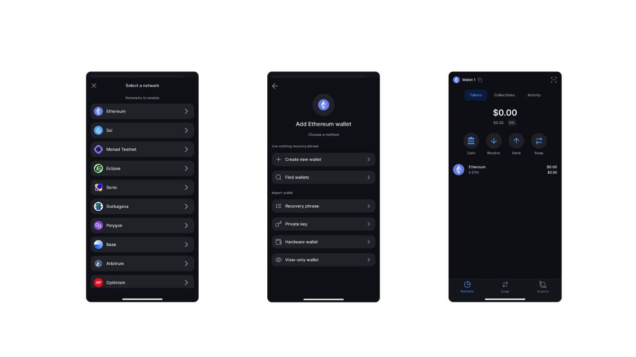 Backpack Wallet browser extension and mobile app interface