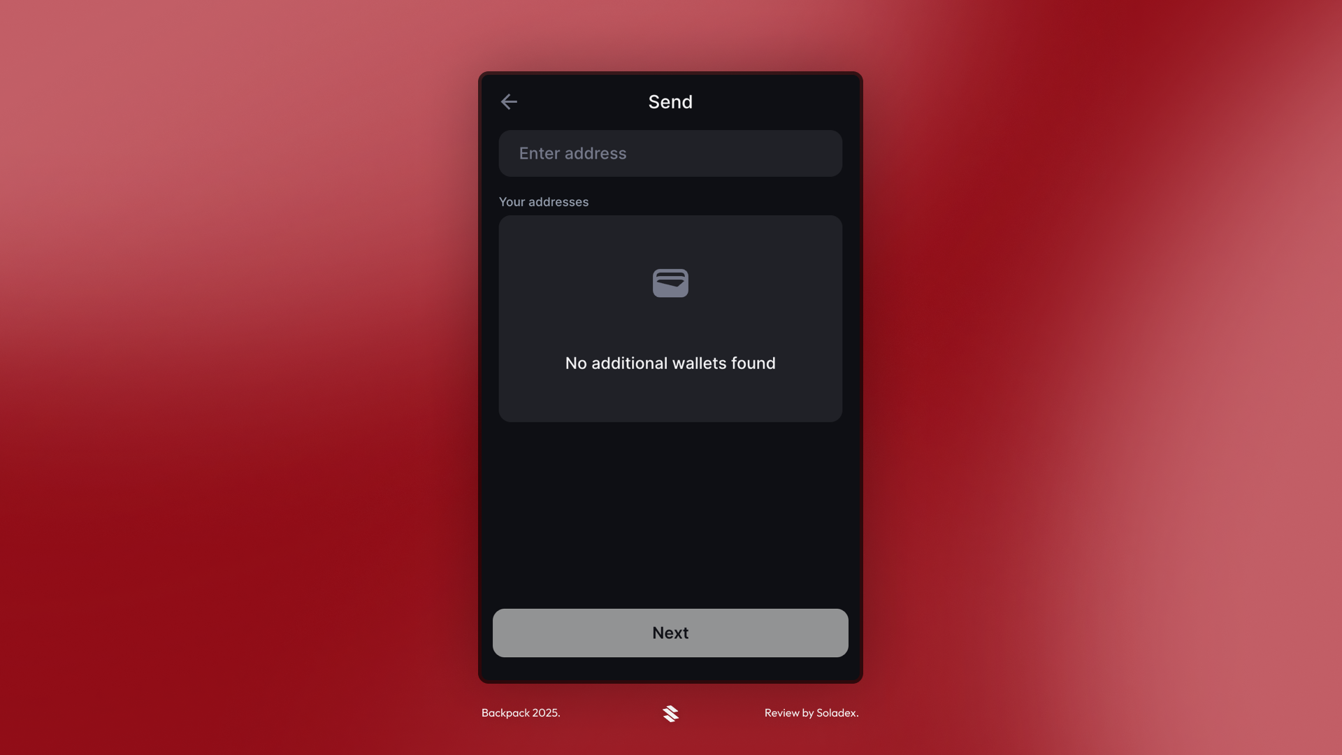 multi-chain crypto wallet interface Backpack