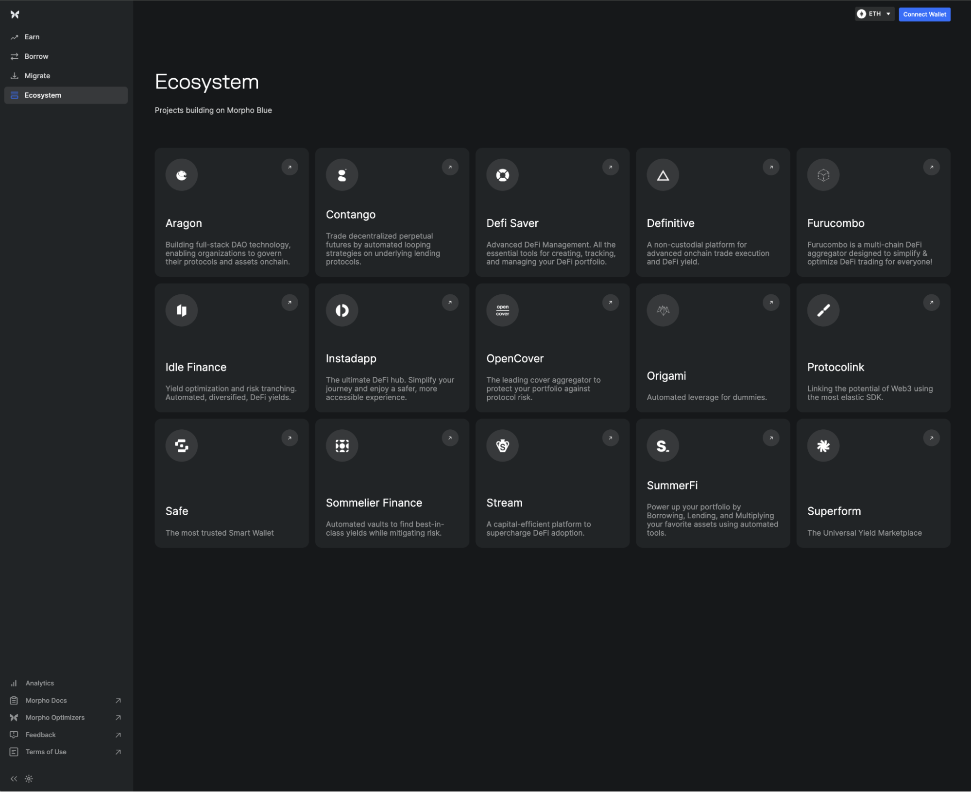Aera and Morpho Blue stablecoin lending vaults interface