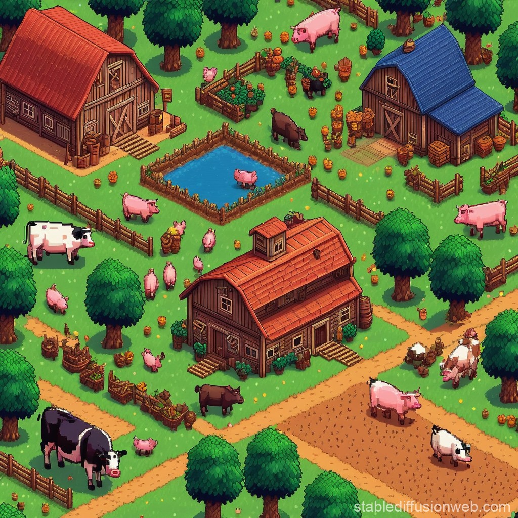 Stardew Valley pixel art farm