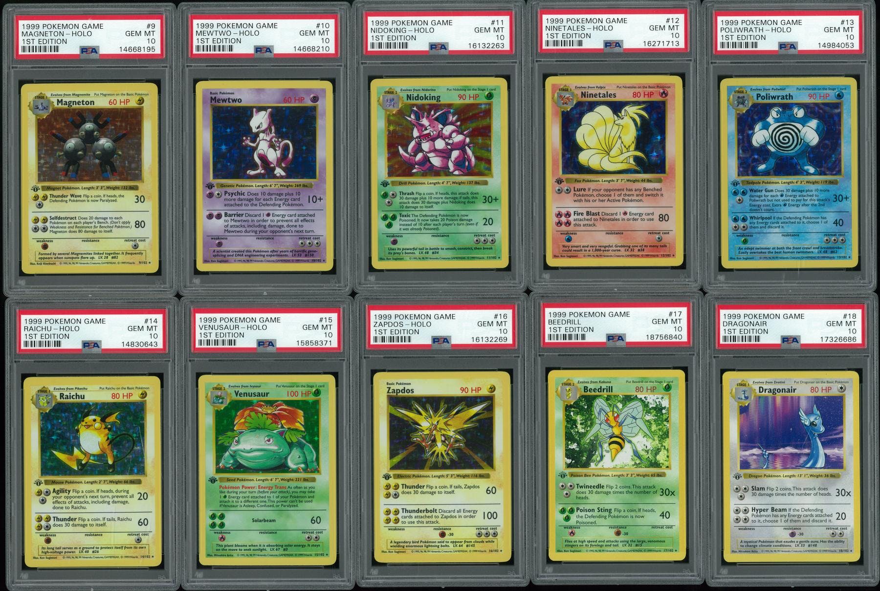 Pokémon Base Set 1st Edition cards