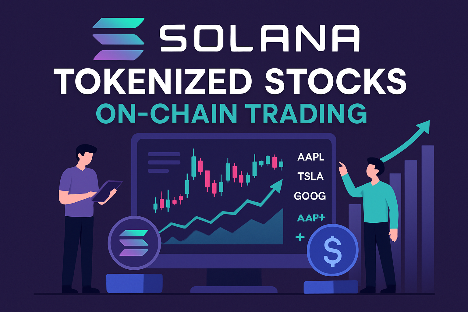 Solana blockchain tokenized stocks on-chain trading