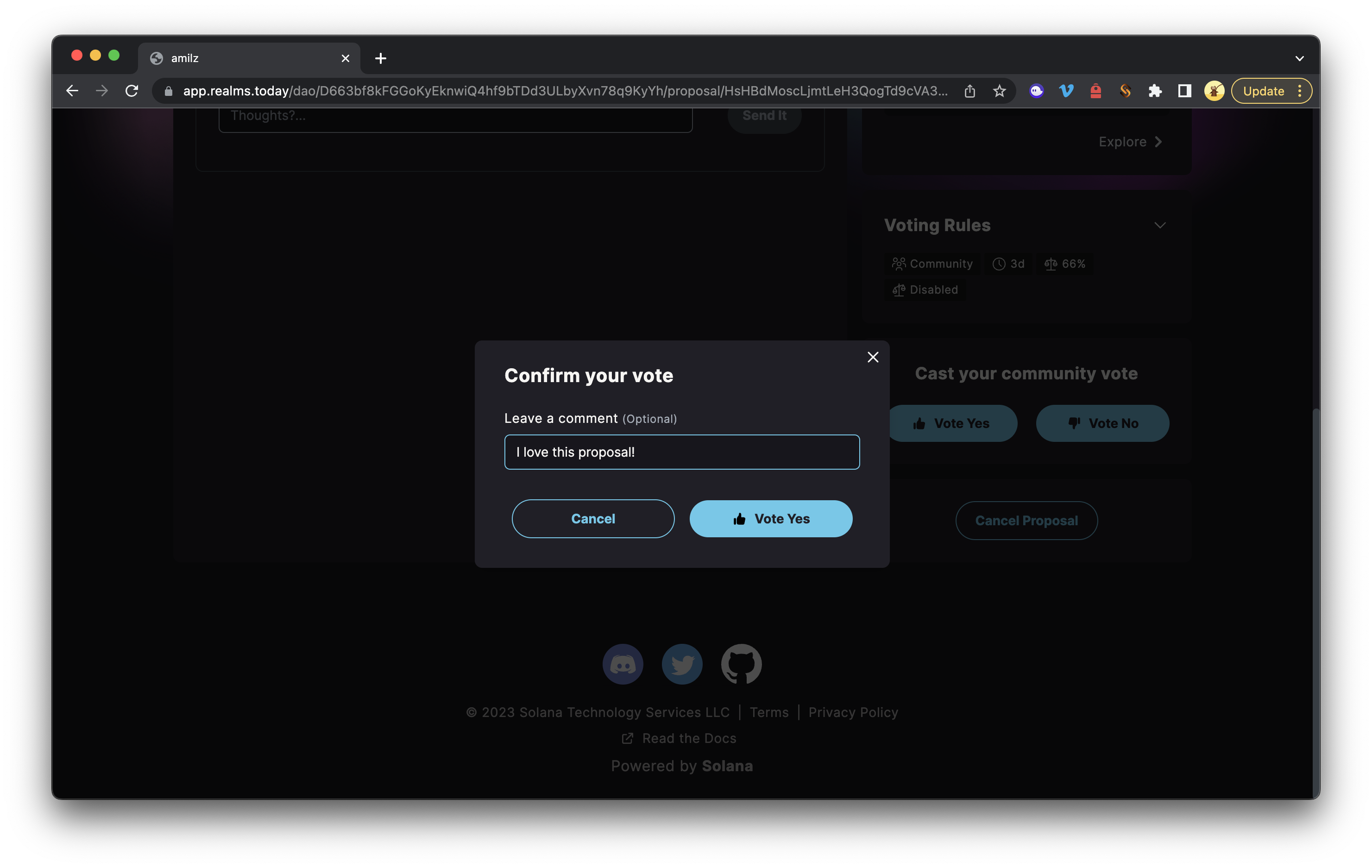 Realms multisig wallet approval process