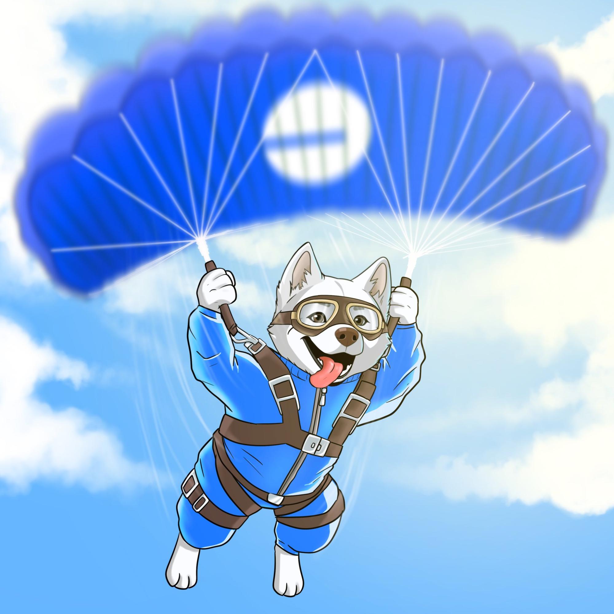 RUSSELL Base memecoin dog logo