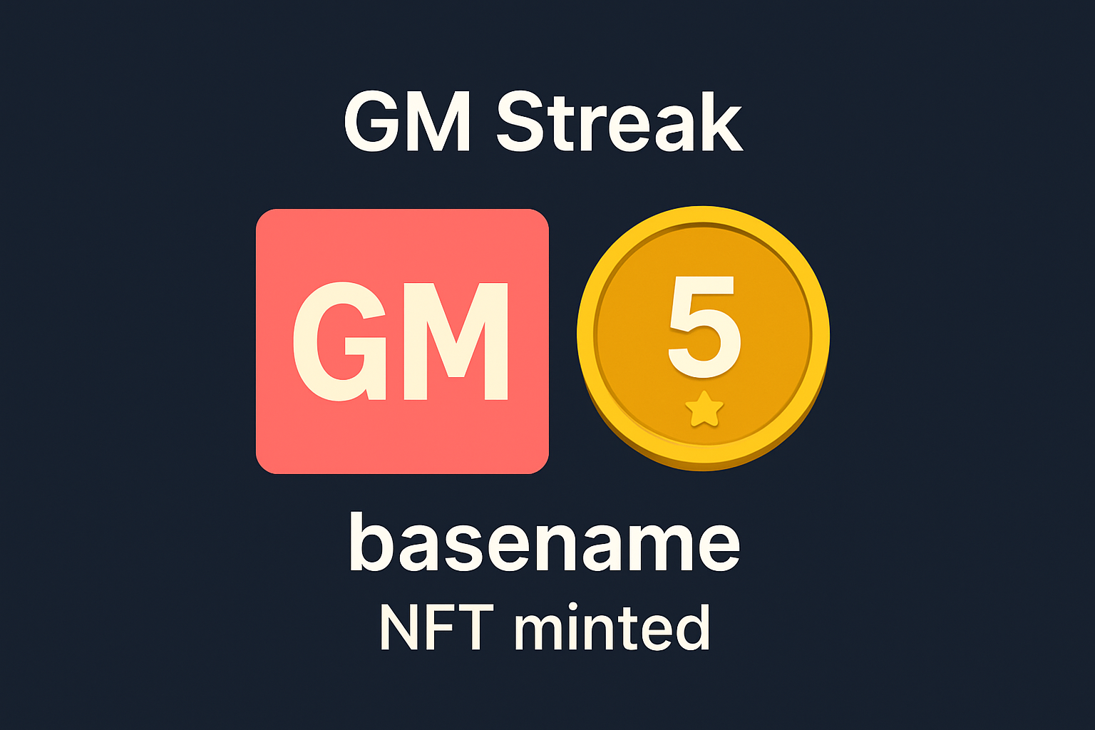 Base NFT minting Basename GM streak screenshot