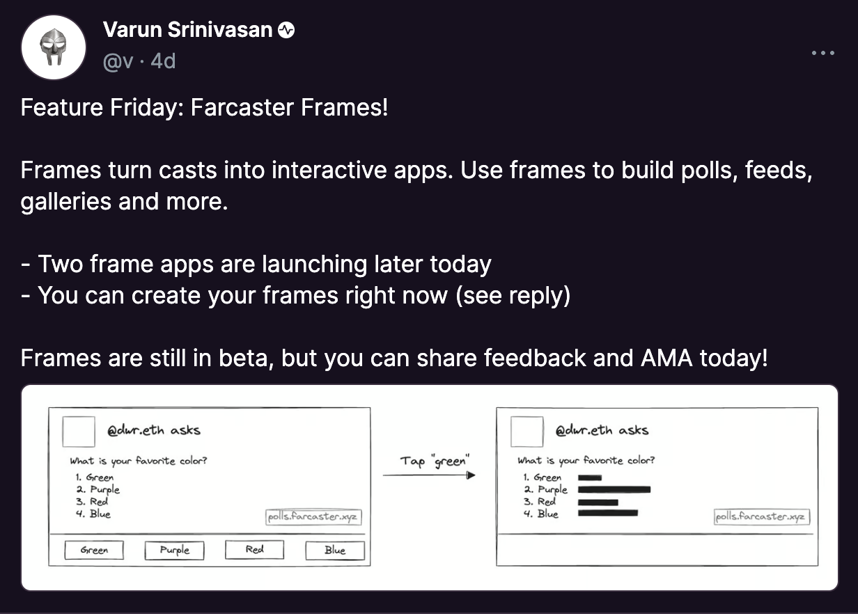 Farcaster Frames user interface