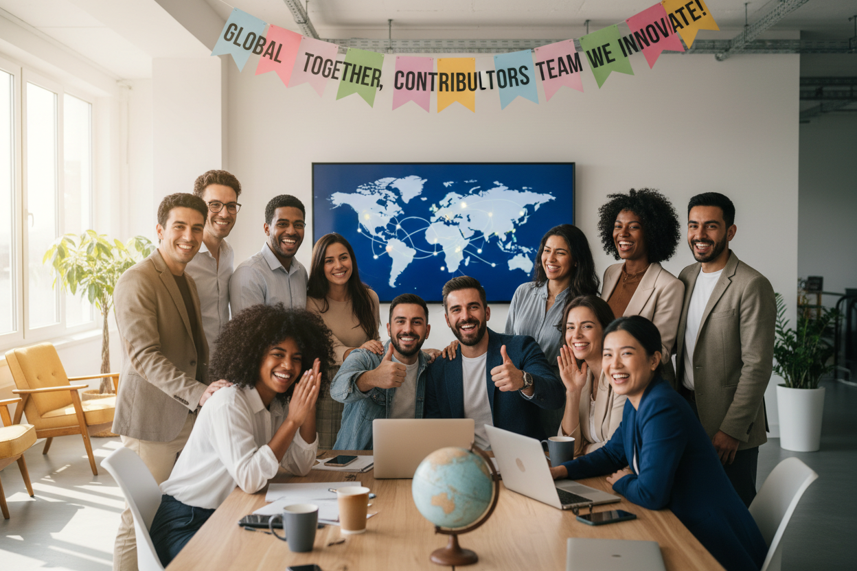 happy global contributors team