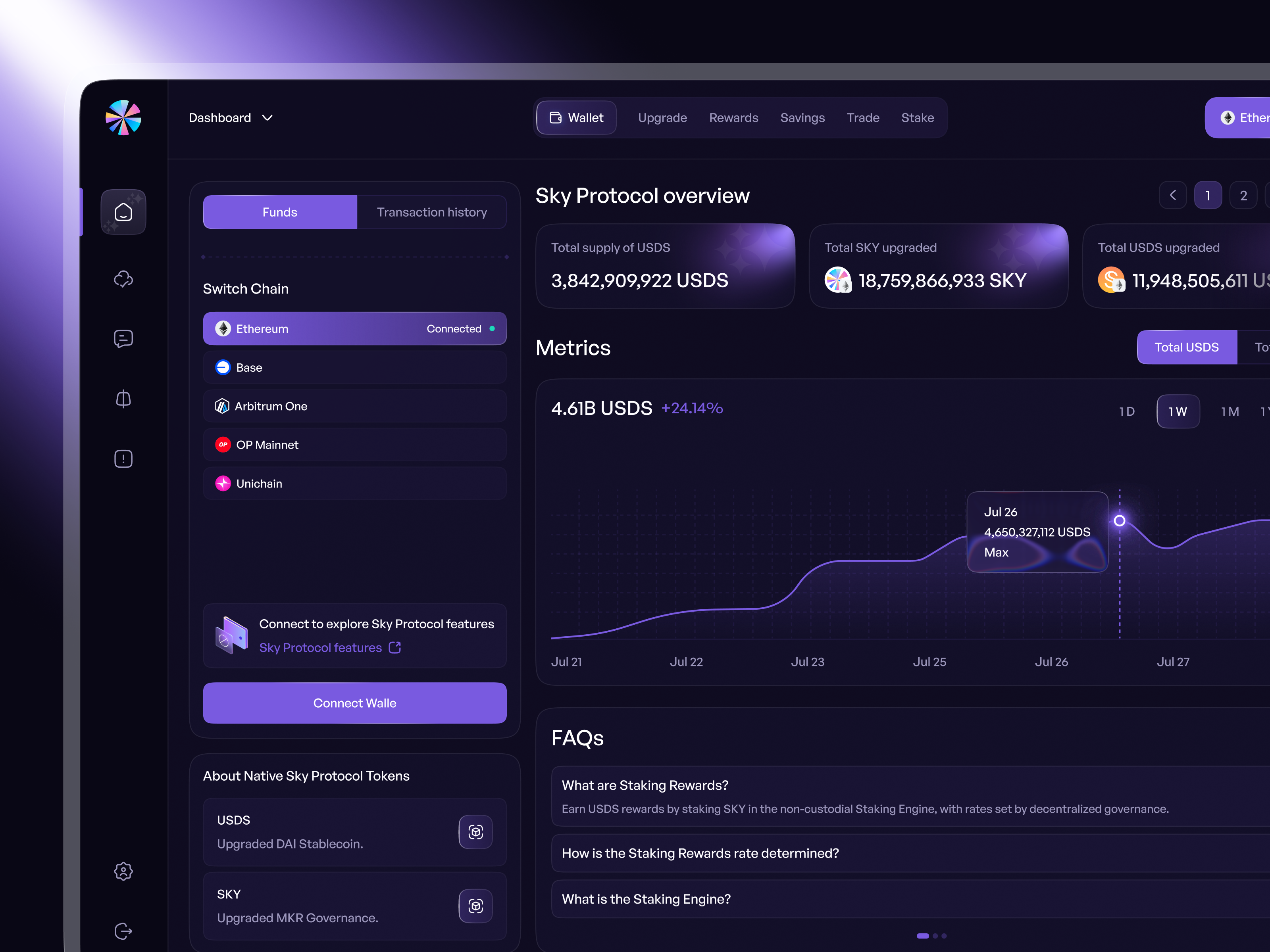 Towns Protocol staking dashboard screenshot