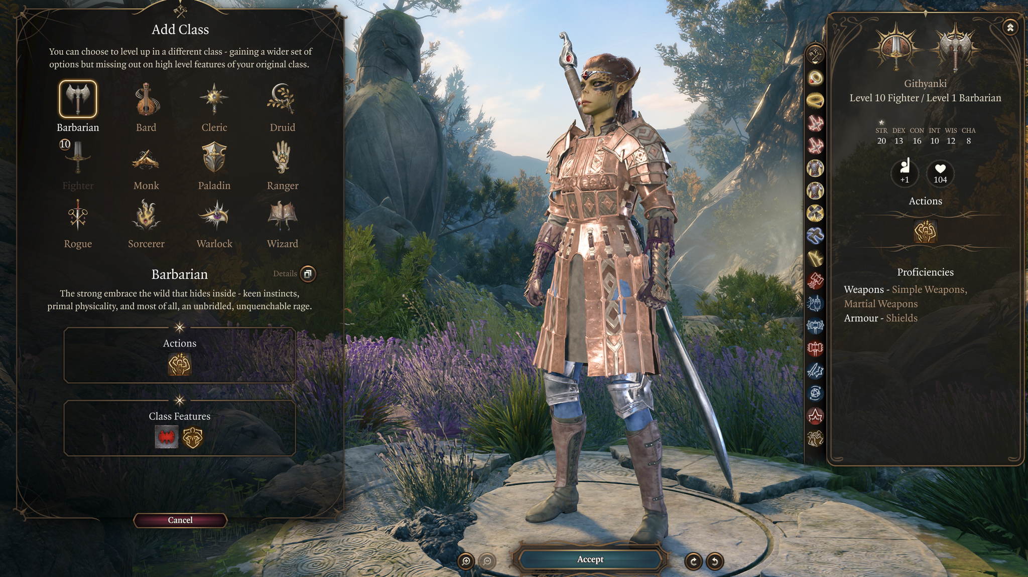 BG3 Light Domain Cleric thrower