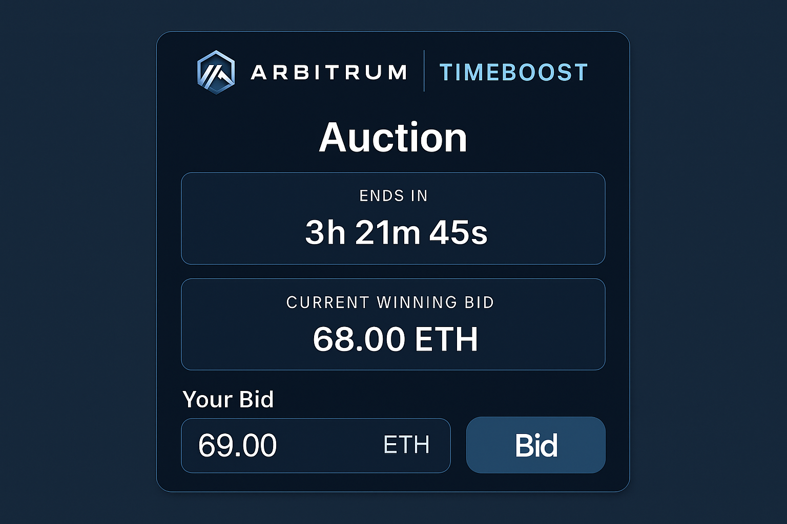 Arbitrum Timeboost auction interface