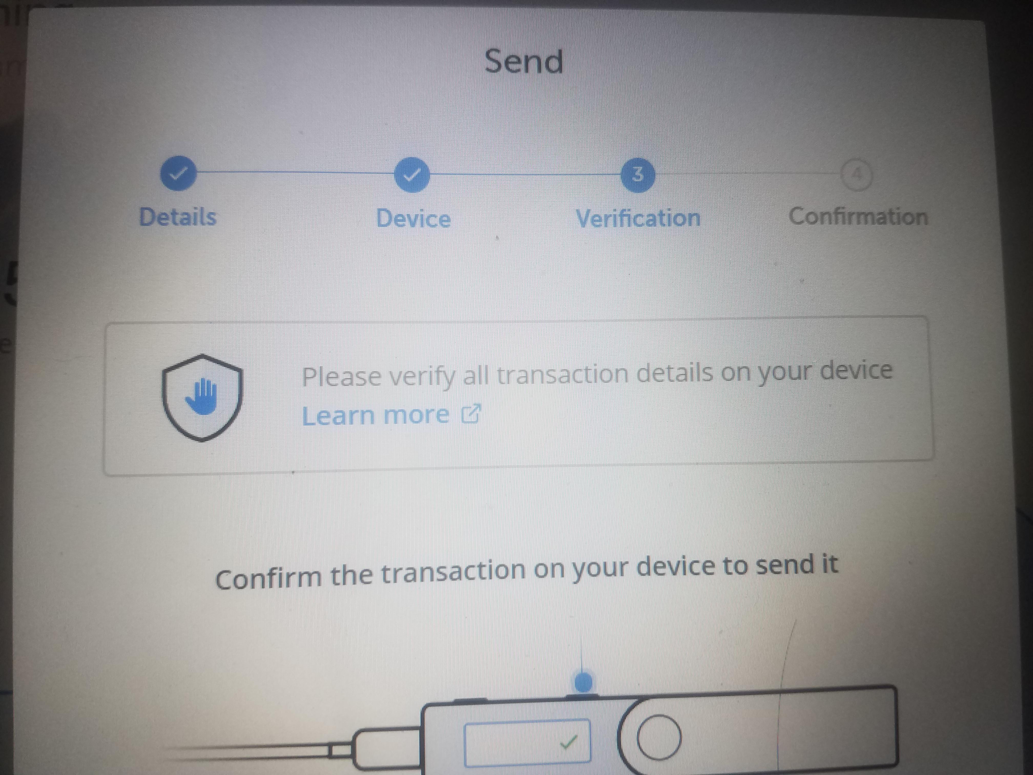 Ledger Nano X transaction confirmation