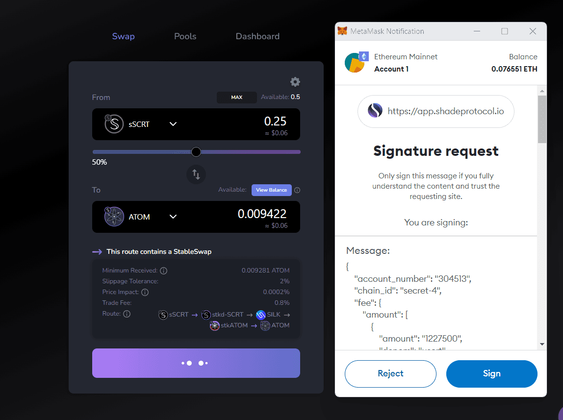 MetaMask app update screenshot