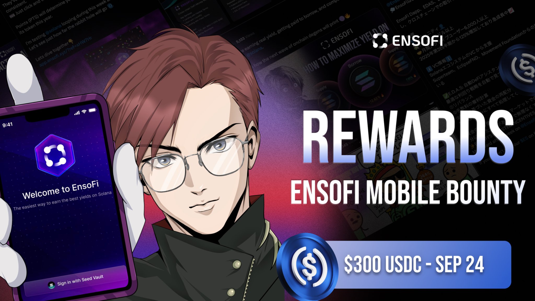 EnsoFi mobile app notifications on Solana Saga