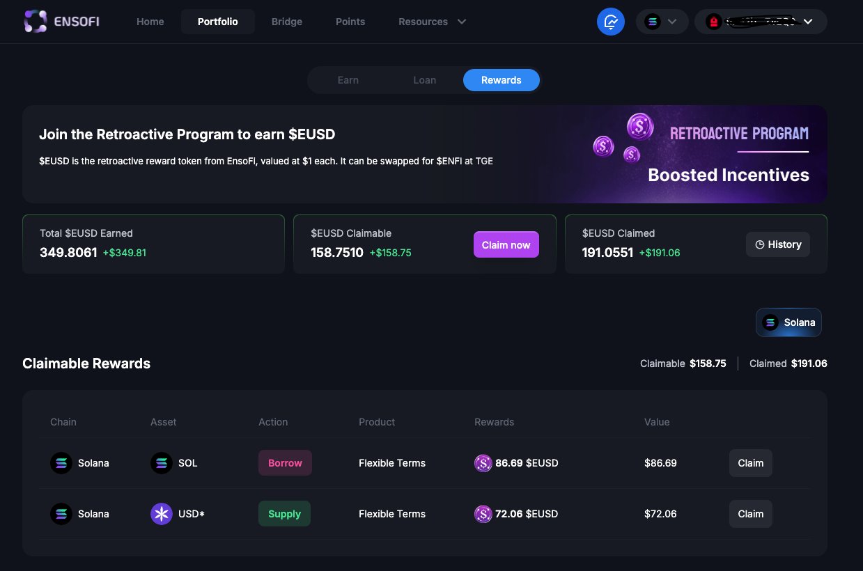 EnsoFi Solana staking rewards mobile app