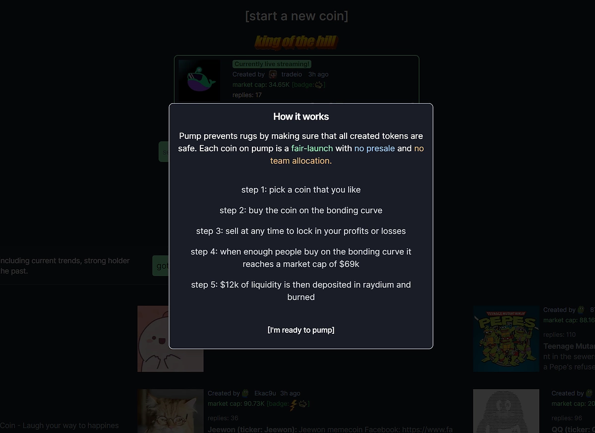 Pump.fun Solana token creation