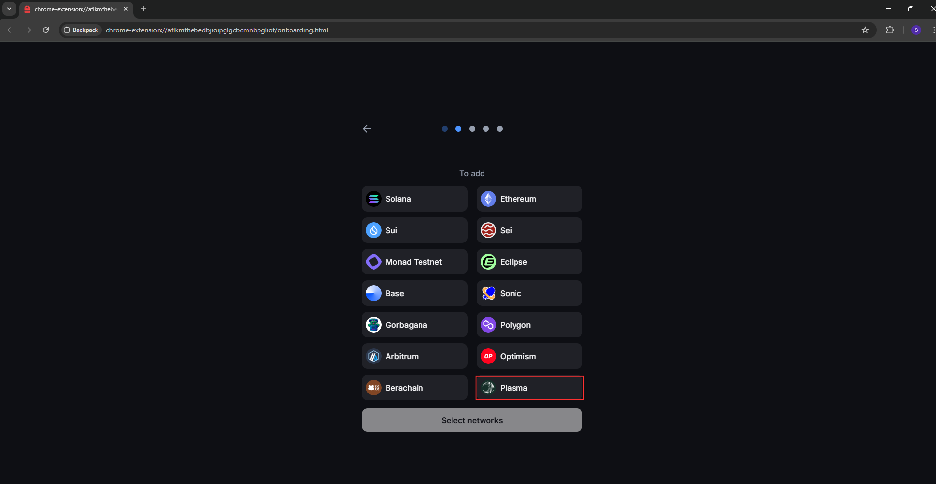 Backpack Exchange Sei Network integration icon