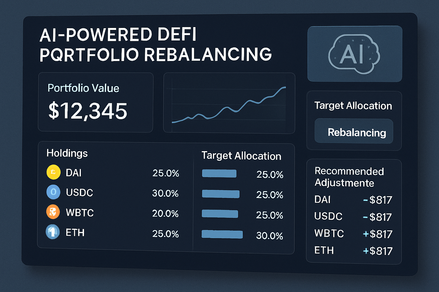 AI-powered DeFi portfolio rebalancing interface