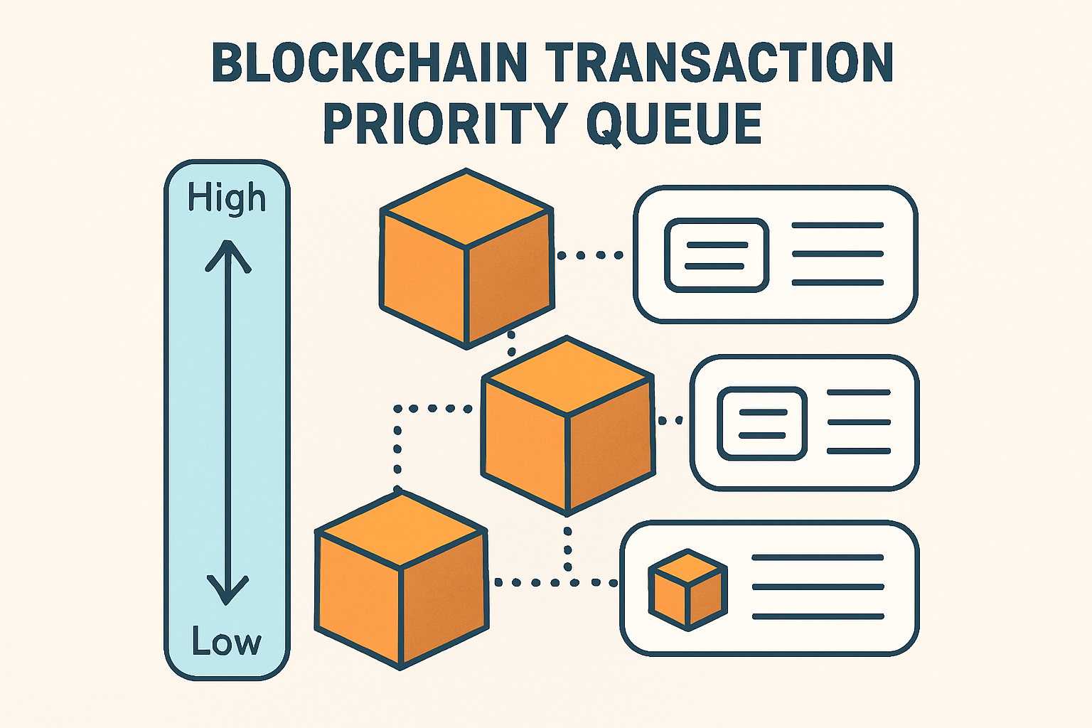 blockchain transaction priority queue illustration