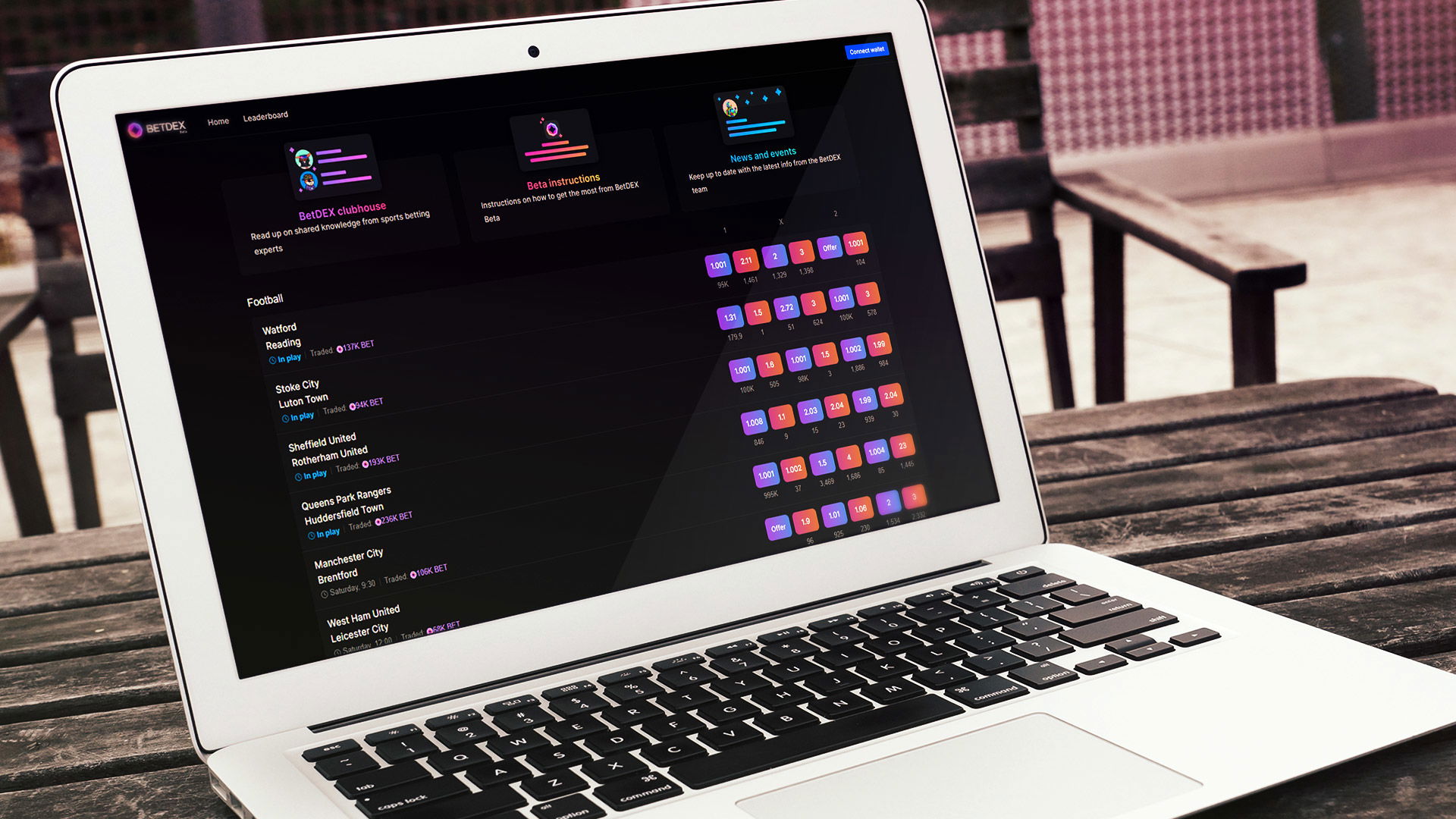 BetDEX live sports betting