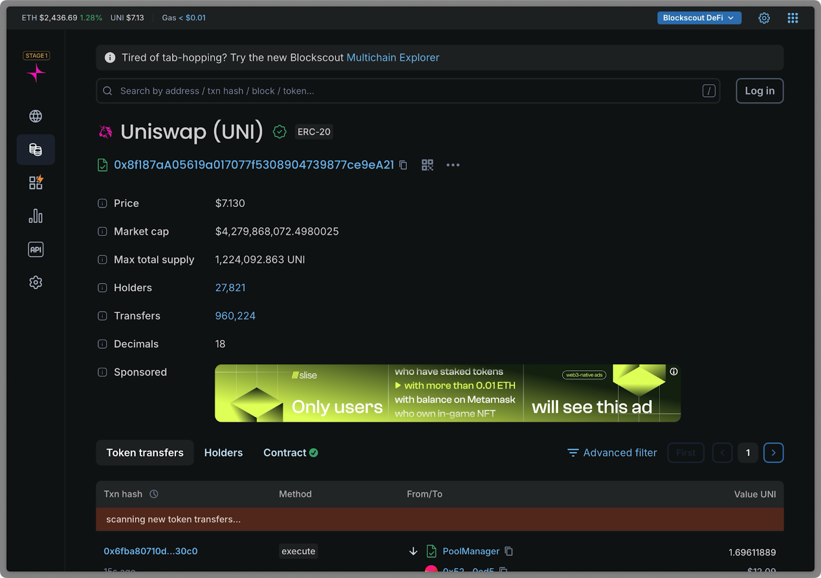 EVM transaction tracing tool interface