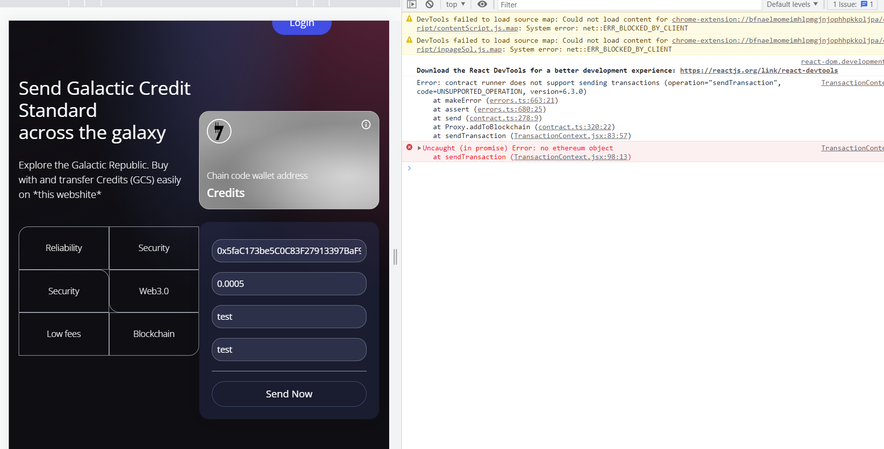 web3.js blockchain transaction script
