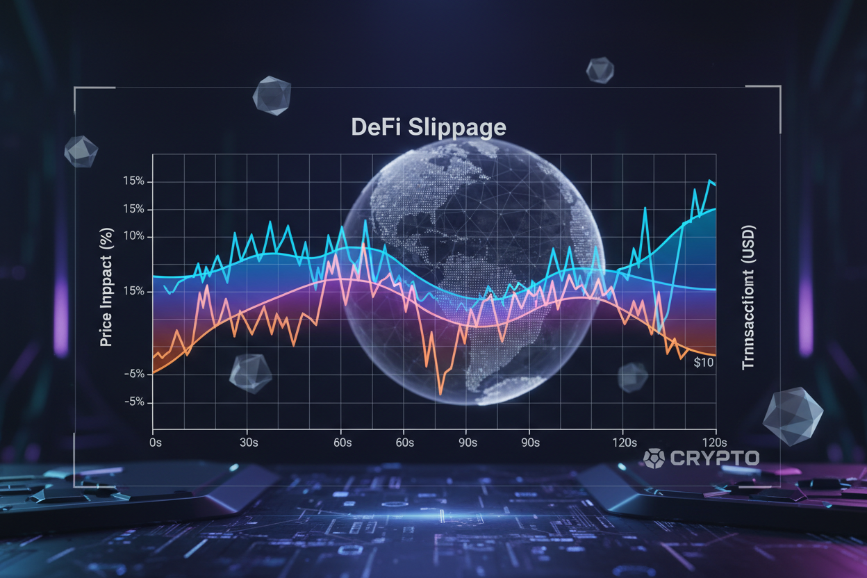 DeFi slippage chart crypto graph
