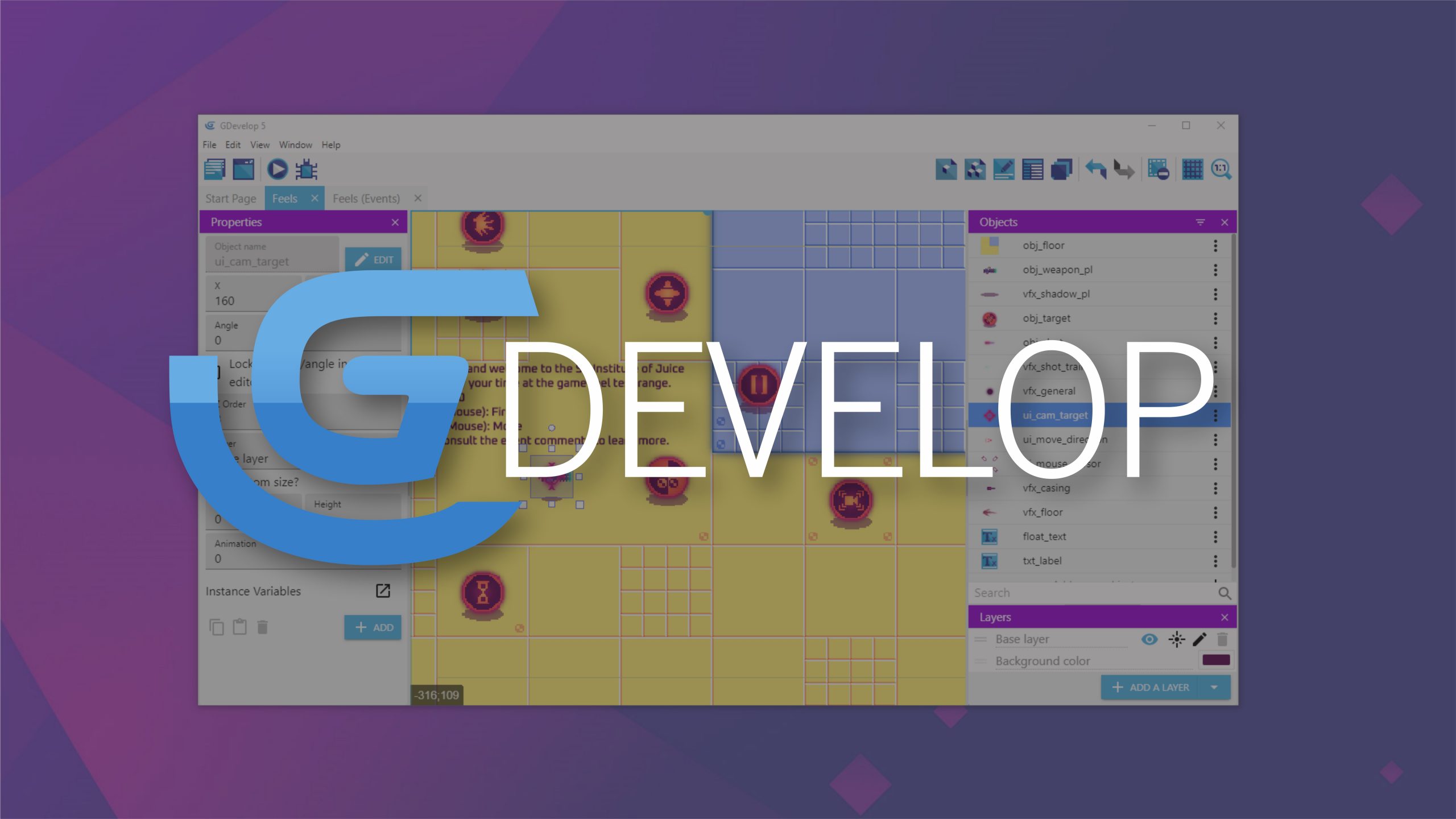 GDevelop AI game engine interface 2025